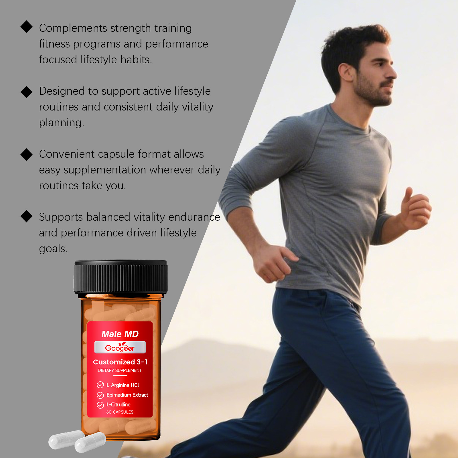 GOOGEER Men's Health Capsules  – обзор и цена Nutrition Fitness Health