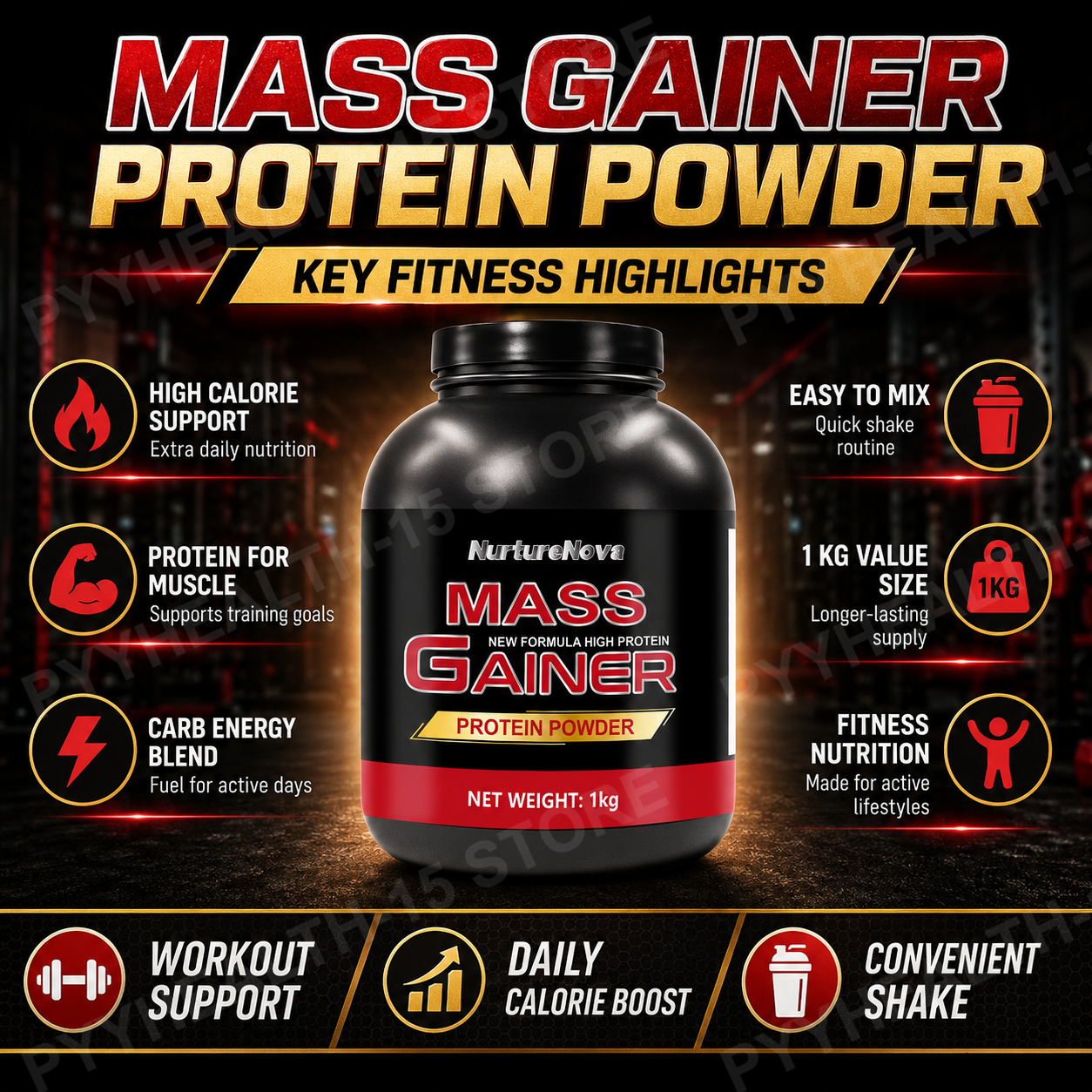 Mass Gainer Protein Powder 1kg – обзор и цена Fitness With Nutrition
