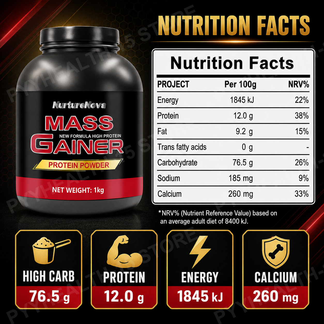 Mass Gainer Protein Powder 1kg – обзор и цена Fitness With Nutrition